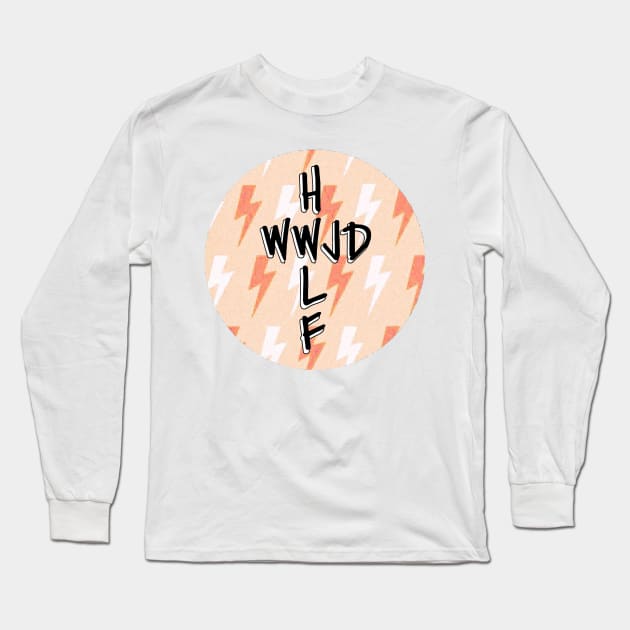 wwjd x hwlf circle Long Sleeve T-Shirt by mansinone3